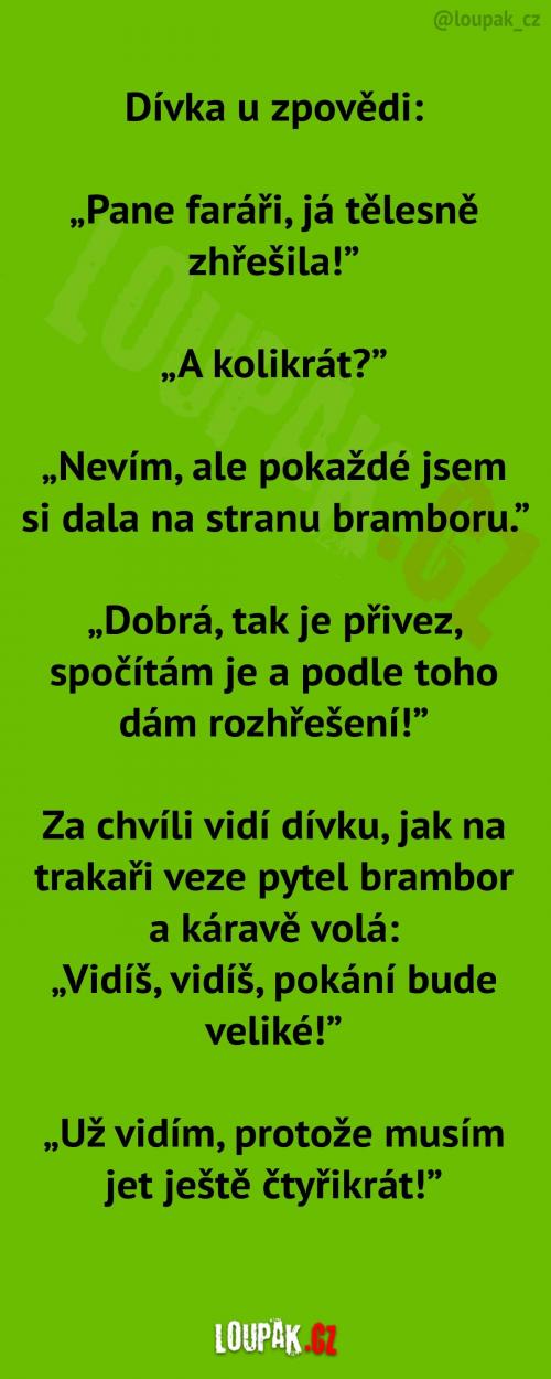 Dívka tělesně zhřešila...