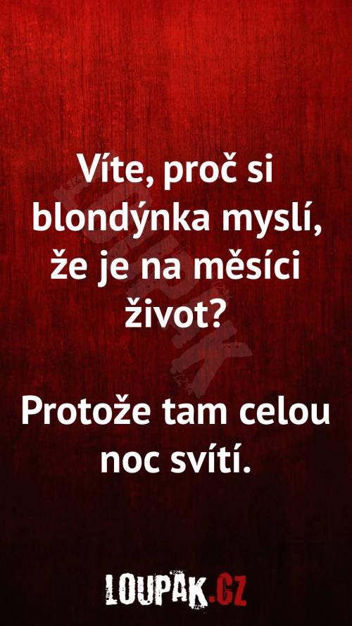  Proč si blondýnka myslí, že je na měsíci život 
