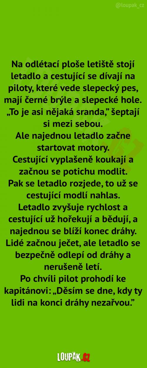 Slepý pilot v letadle 