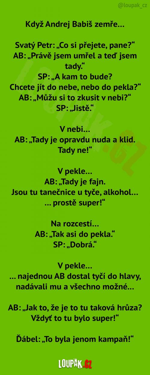  Andrej Babiš před nebeskou bránou 