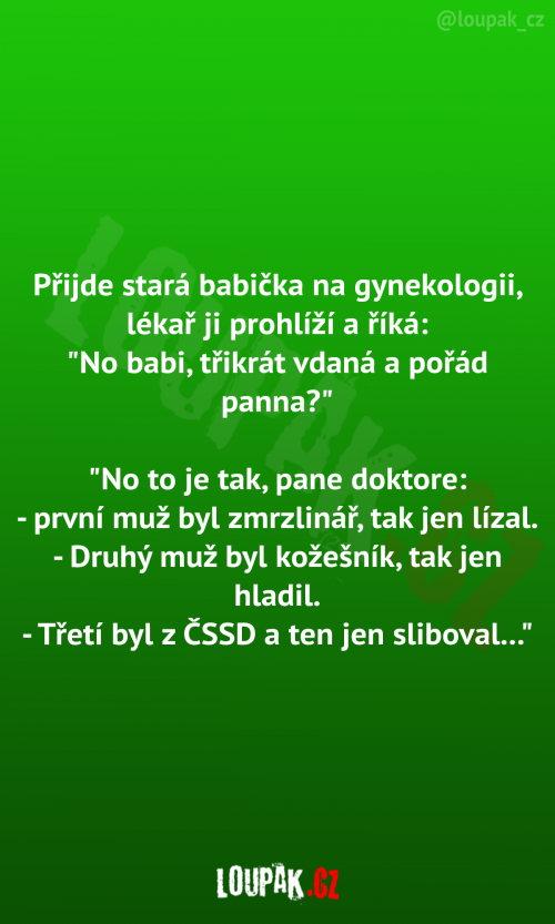  Babička přijde na gynekologii 