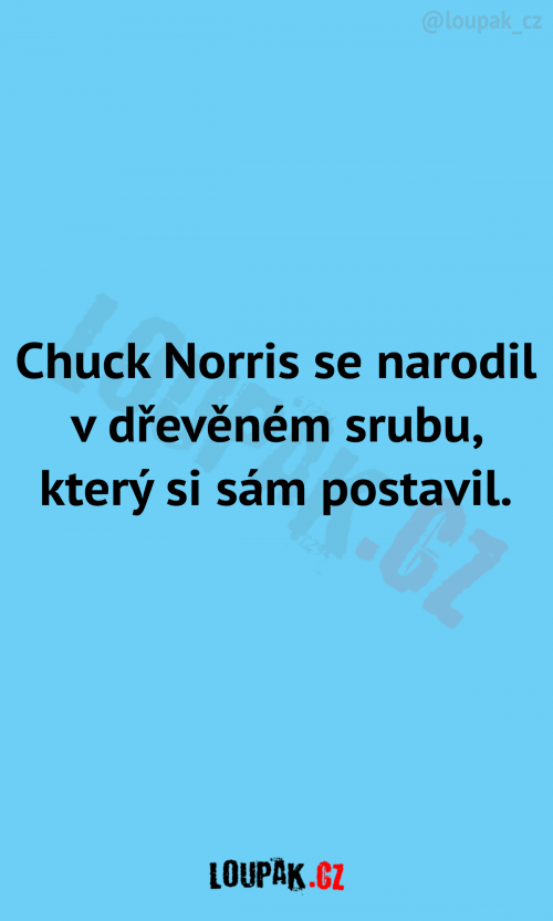  Chuck Norris se narodil v dřevěném srubu.. 