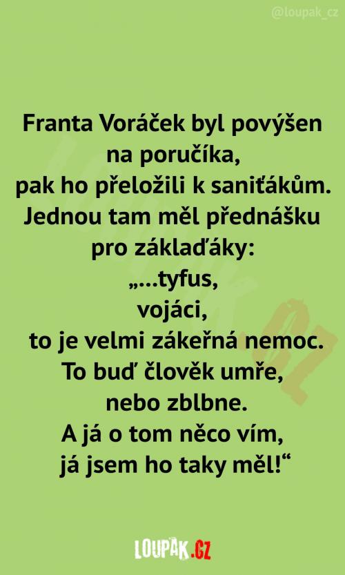 Franta Voráček má přednášku