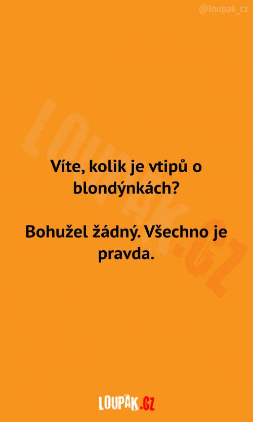  Počet vtipů o blondýnách 