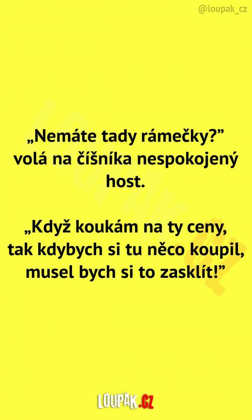 Nespokojený host volá na číšníka