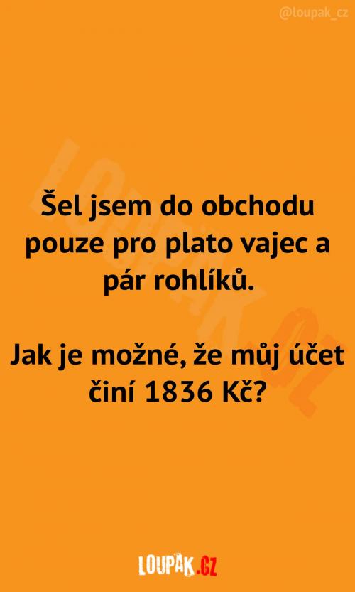 Trochu vyšší útrata, než jsem počítal