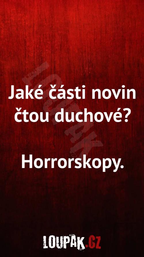 Jaké části novin čtou duchové