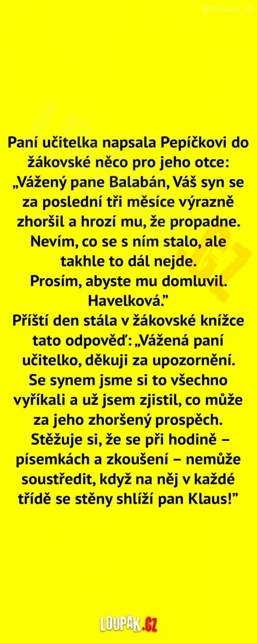  Zhoršení syna ve škole  