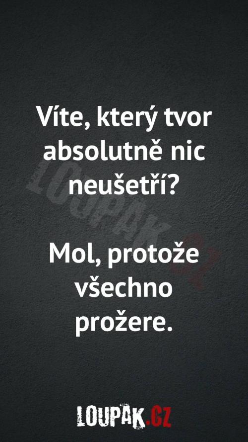  Který tvor absolutně nic neušetří 