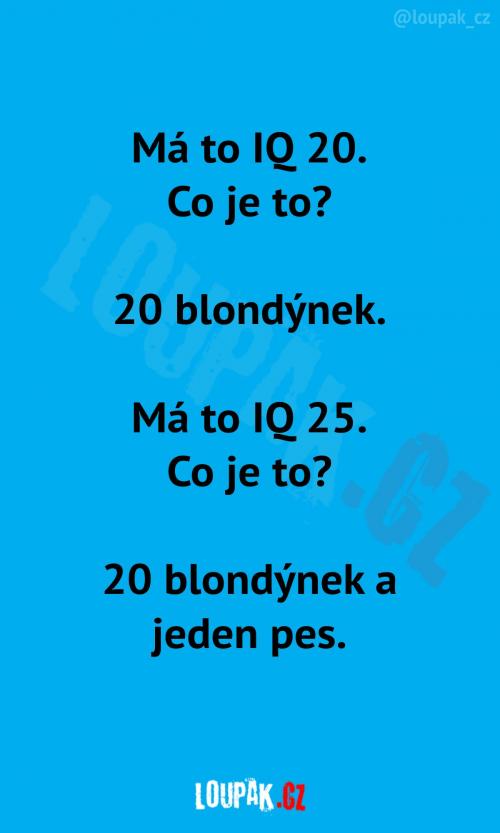 Má to IQ 20, co je to?