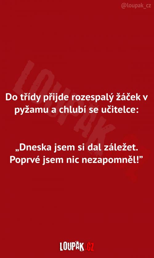  Rozespalý žáček ve škole 