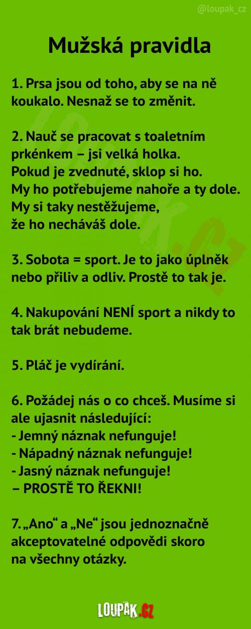  7 mužských pravidel... 