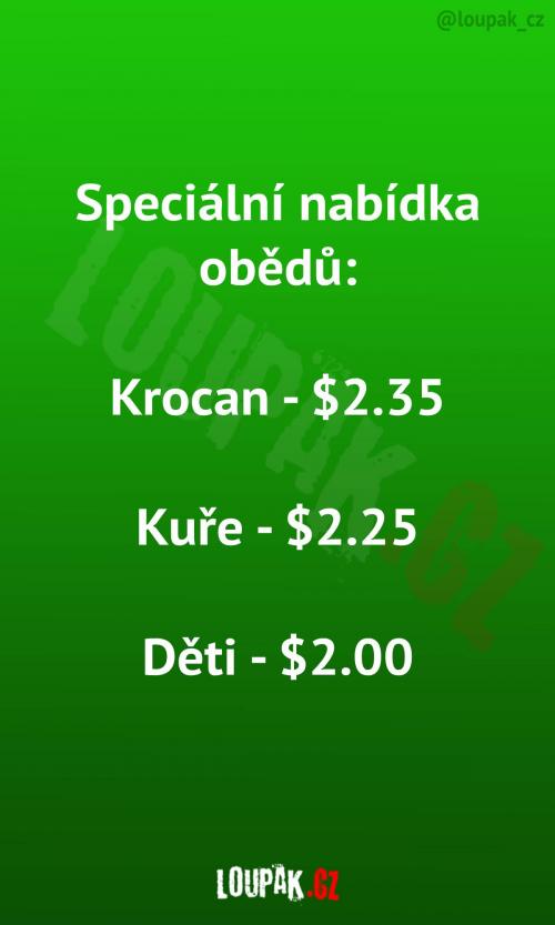  Speciální nabídka obědů 
