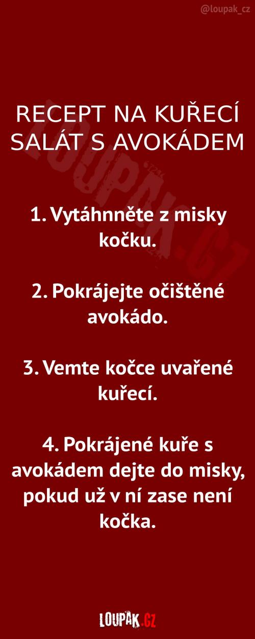 Recept na kuřecí salát s avokáem