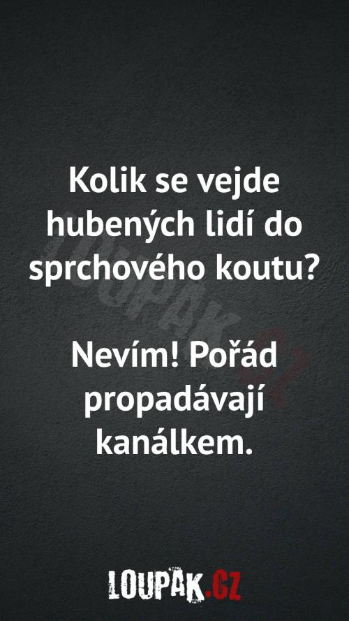  Kolik se vejde hubených lidí do sprchového koutu 