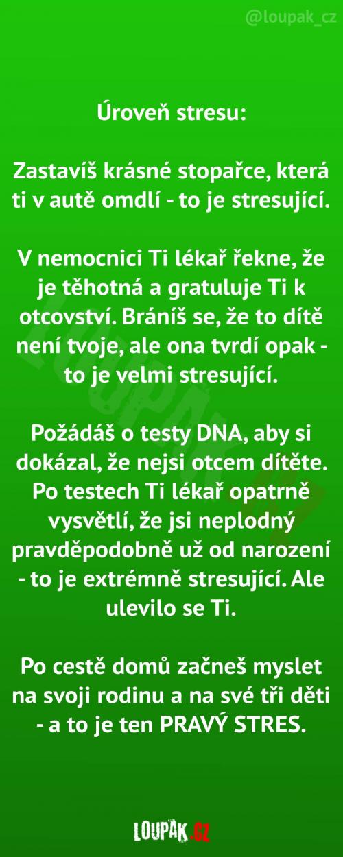  Čtyři stupňující se úrovně stresu 