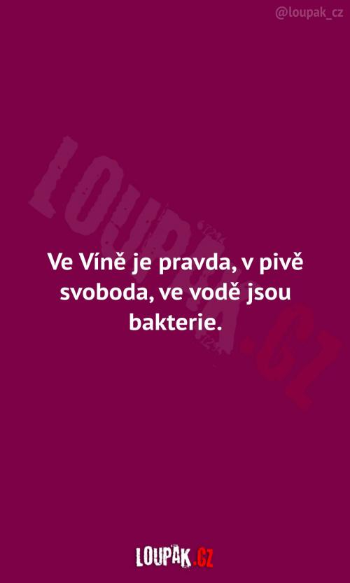 Víno, pivo nebo voda