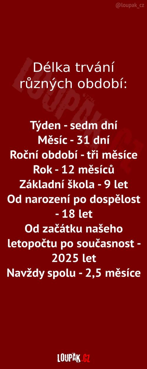 Jak dlouho trvají různá období
