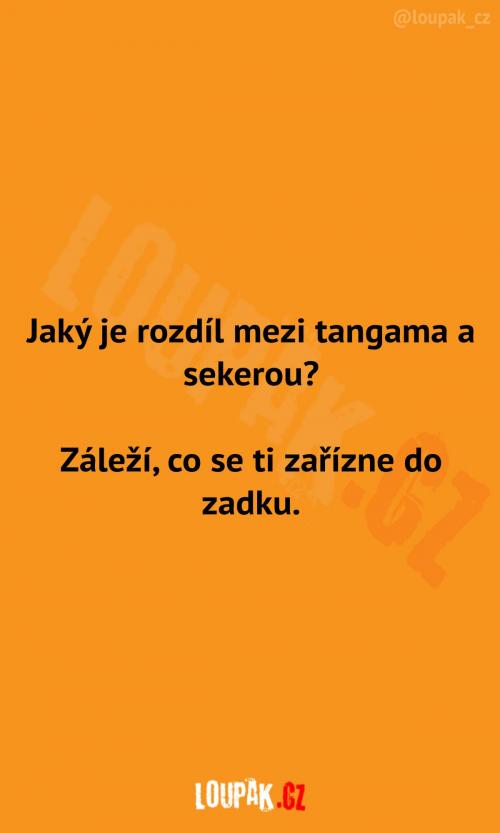 Rozdíl mezi tangama a sekerou