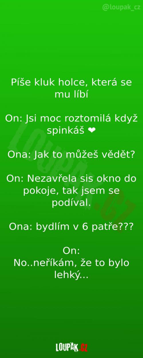 Podíval se na ní, když spala