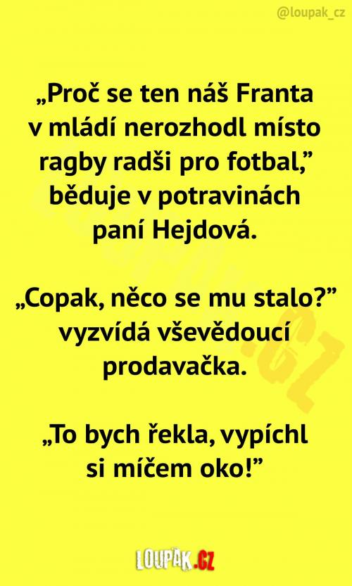 Vybral si raději ragby