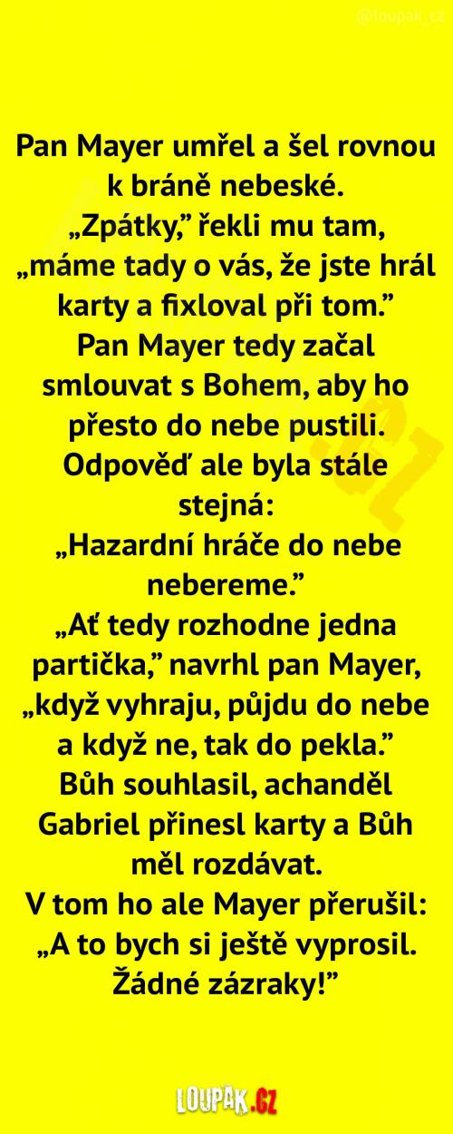 Úmrtí pana Mayera...