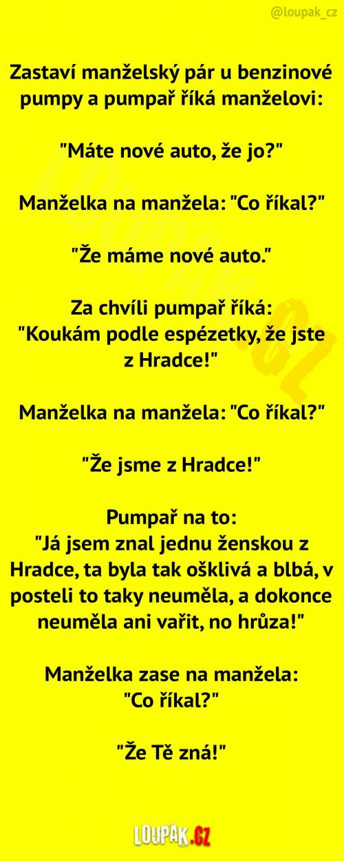  Manželský pár u benzinové pumpy 