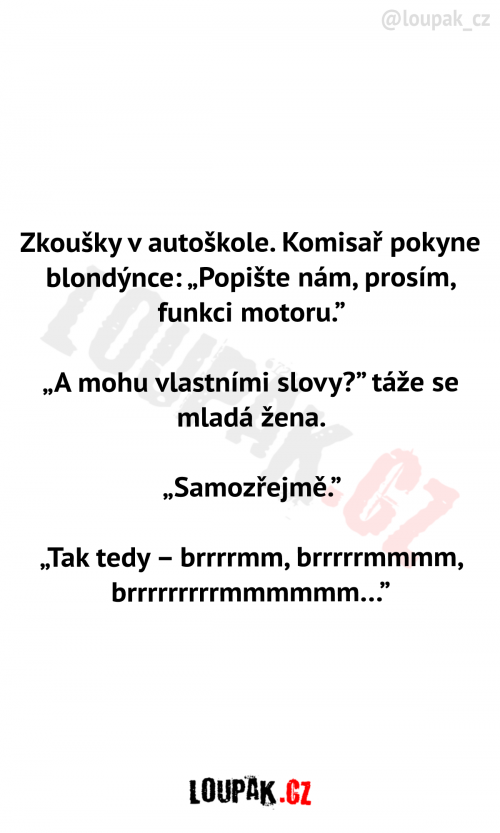  Blondýnka a zkoušky v autoškole 