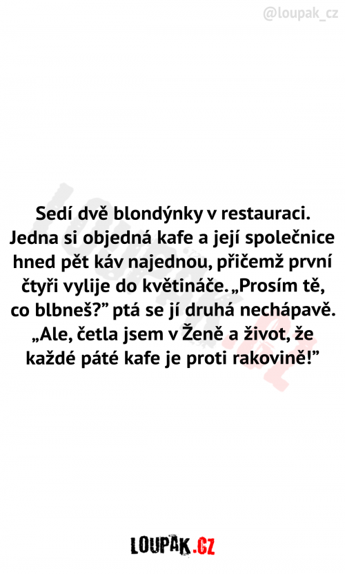  Sedí dvě blondýnky v restauraci 