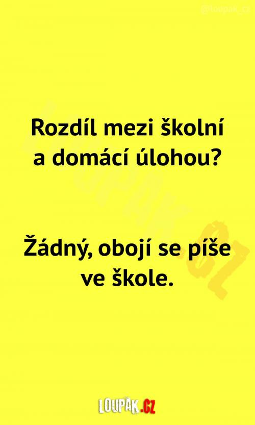  Úkol ve škole vs. doma 