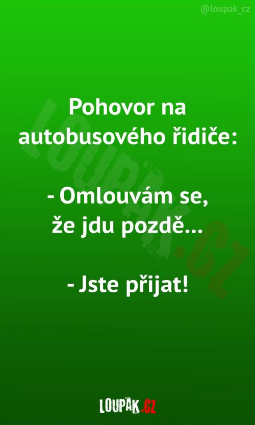 Pohovor na autobusového řidiče