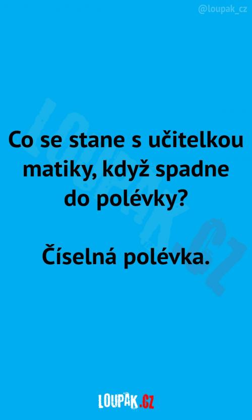  Učitelka matiky spadla do polévky 