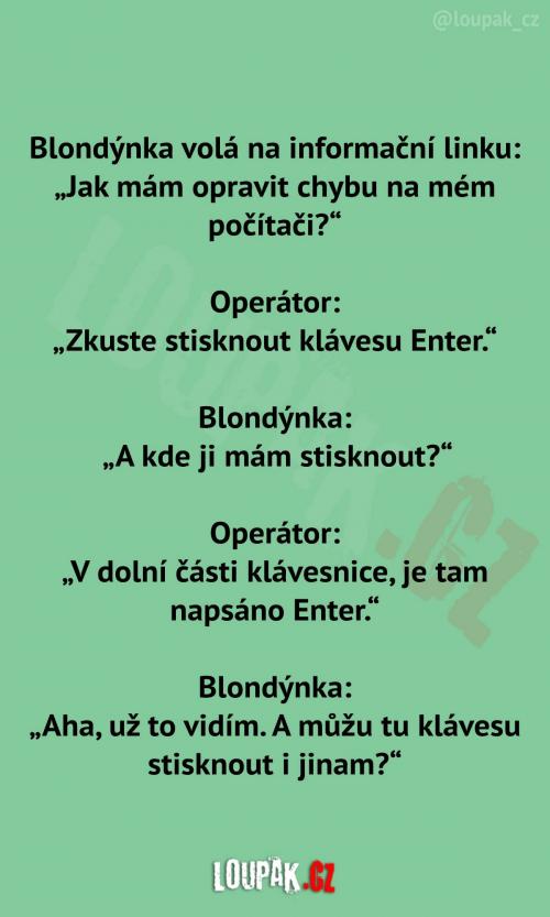  Blondýnka a informační linka 