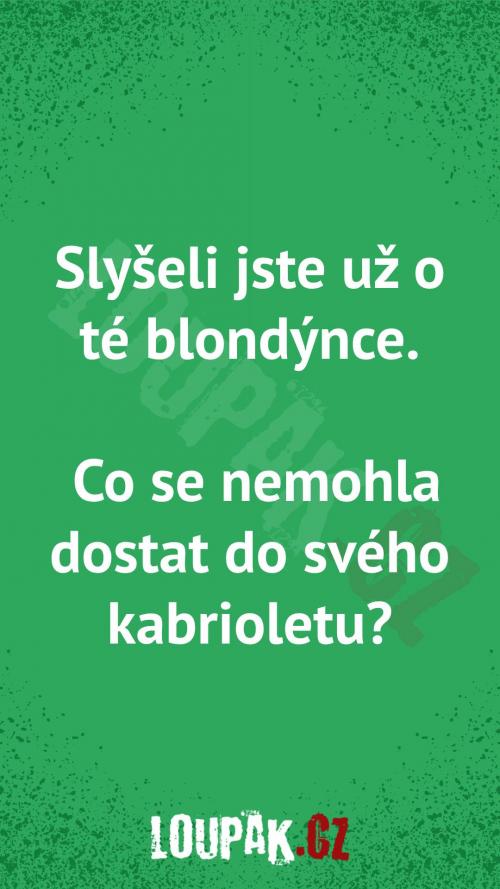  Slyšeli jste už o té blondýnce 