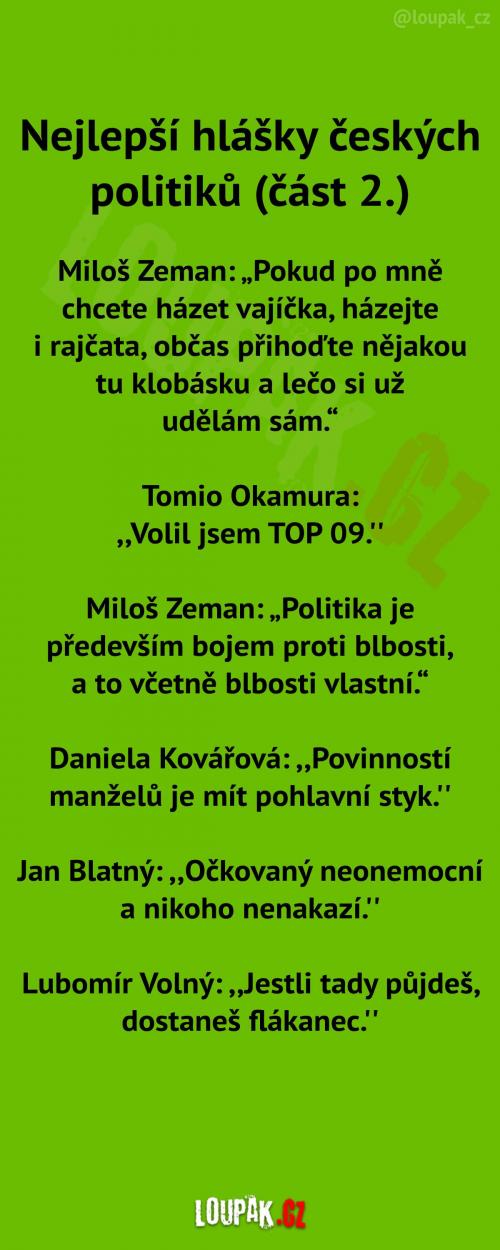  Nejlepší hlášky politiků (část 2.) 