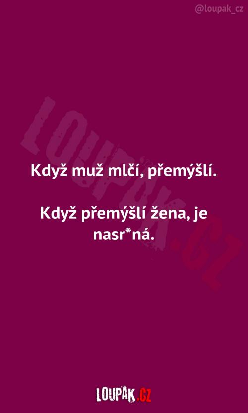  Muž vs. žena u přemýšlení 
