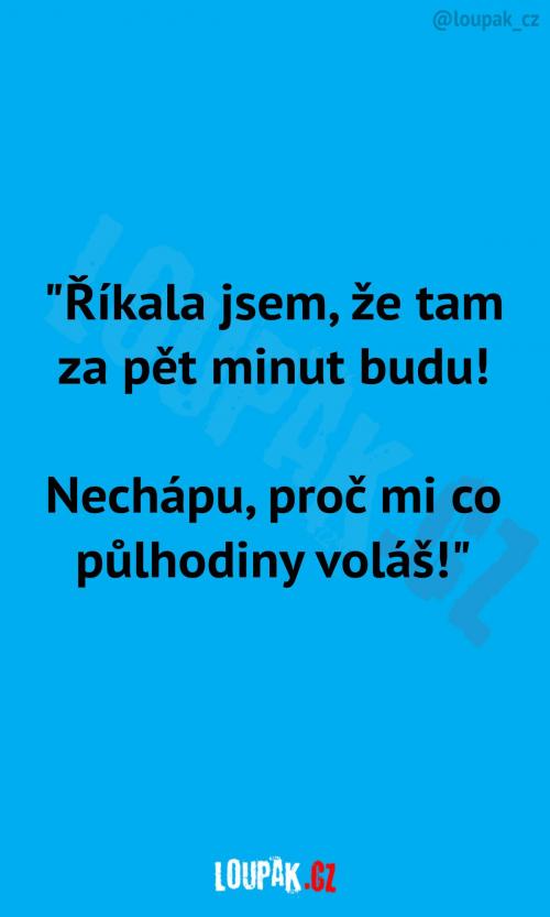  Jasně řekla pět minut... 