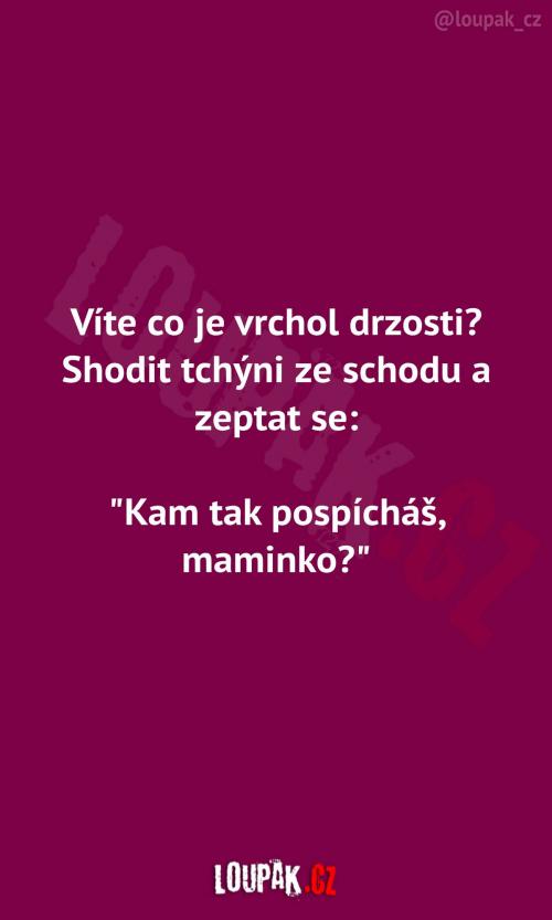  Vrchol drzosti pro tchýni 