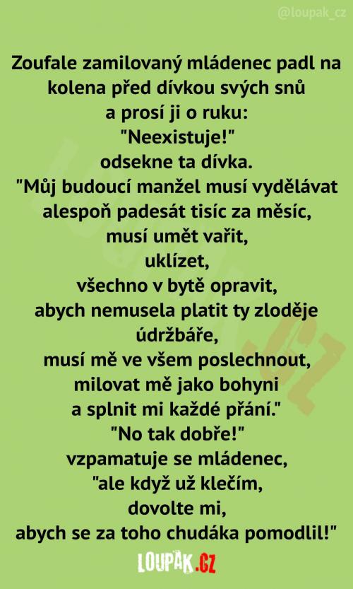  Myslím, že se velmi rychle odmiloval 