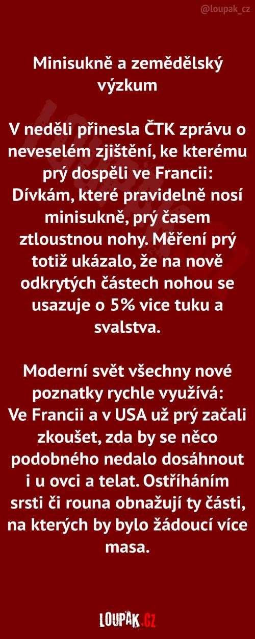  Minisukně a zemědělský výzkum 