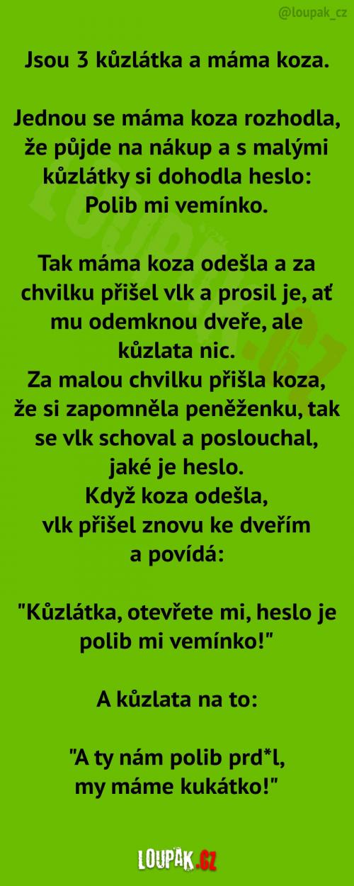  Jsou 3 kůzlátka a máma koza 