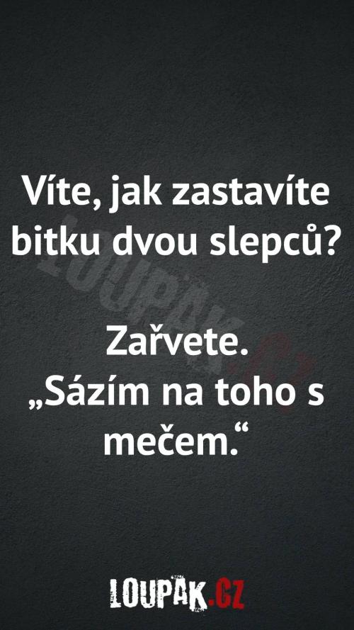  Jak zastavíte bitku dvou slepců 