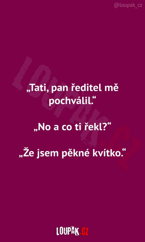  Pan ředitel synka pochválil 