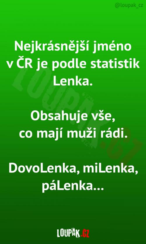  Muži milují všechny Lenky! 