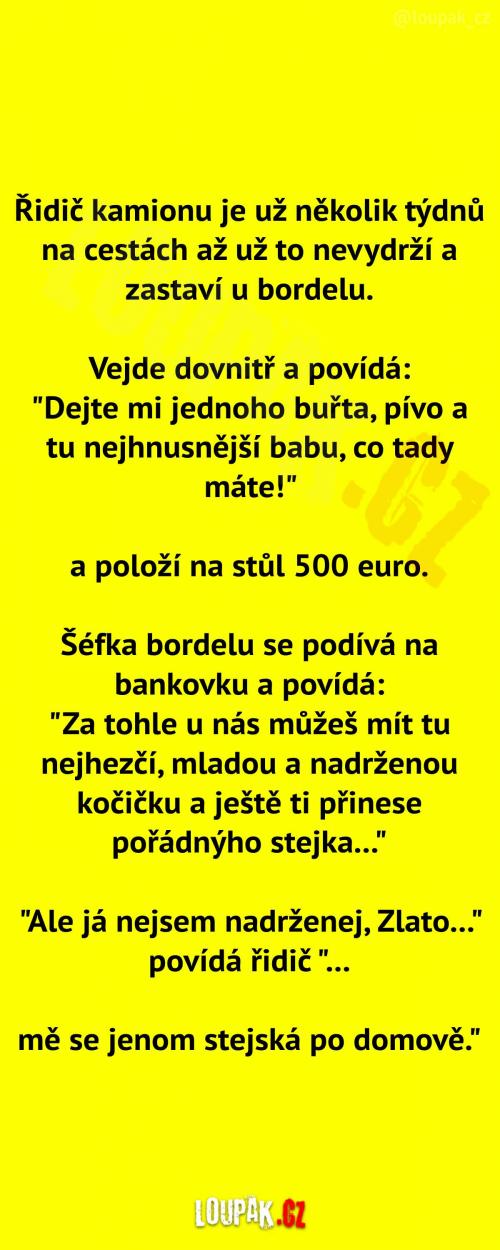  Řidič kamionu na cestách  