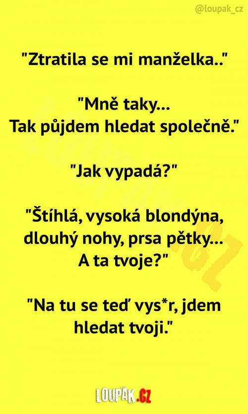 Oběma mužům se ztratila manžlelka
