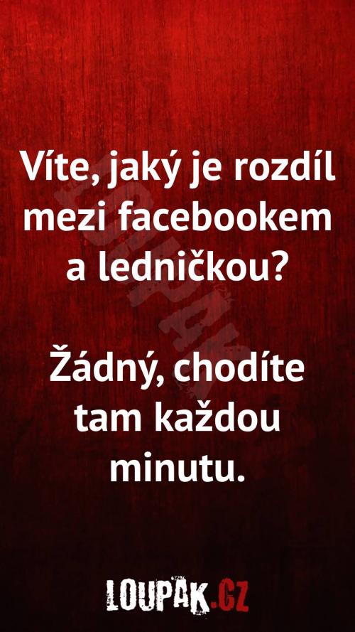 Rozdíl mezi facebookem a ledničkou