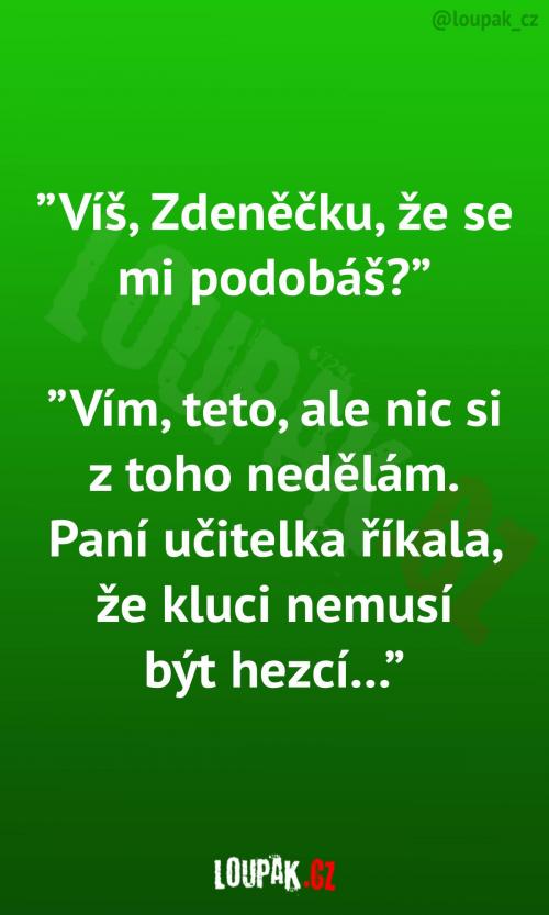 Zdeněček se podobá na tetičku