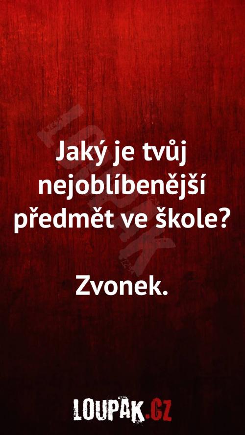 Nejoblíbenější předmět ve škole?