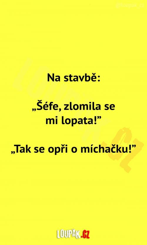 Dělňasovi se zlomila lopata